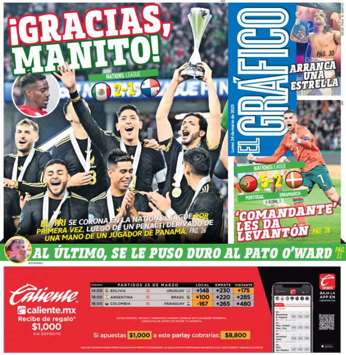Portada El Gráfico | Lunes 24 de marzo 2025