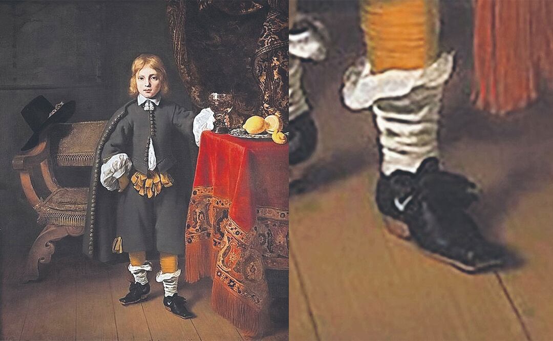 La figura del logotipo de la fabricante de calzado deportivo es muy parecido al del cuadro.