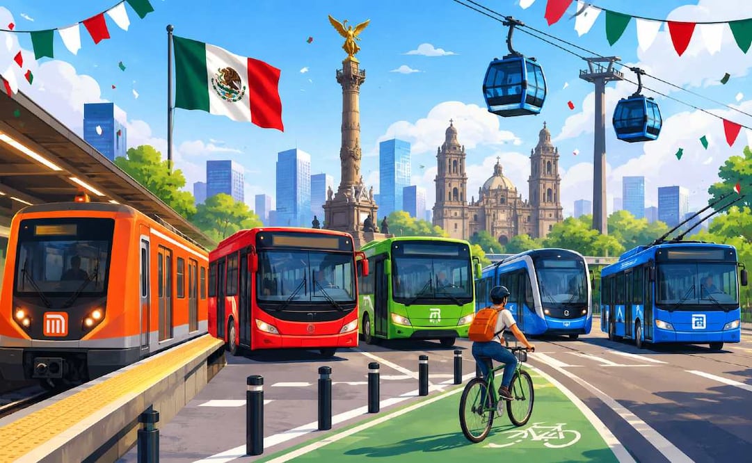 Horarios del Metro CDMX, Metrobús, RTP, Cablebús y Trolebús este miércoles 16 de septiembre. Foto: (IA)