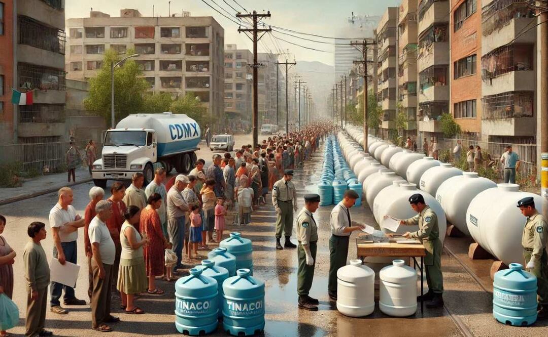 Tinacos, cisternas e impermeabilizantes gratis en CDMX. Foto: (IA)