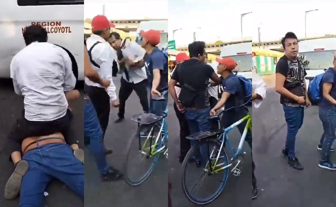 ¡A chin... su madre! Checadores de transporte público protagonizan pelea en el Edomex