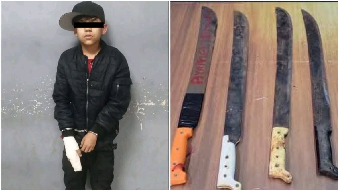 Detienen a niños macheteros en Sonora. Foto: (Especial)