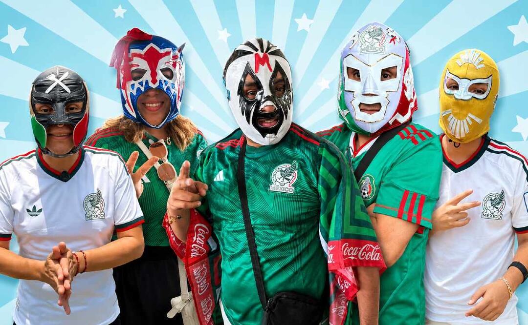 Máscaras, lucha libre y futbol: así se vivió el debut de México en Iztacalco. Foto: (Sergio Trejo)