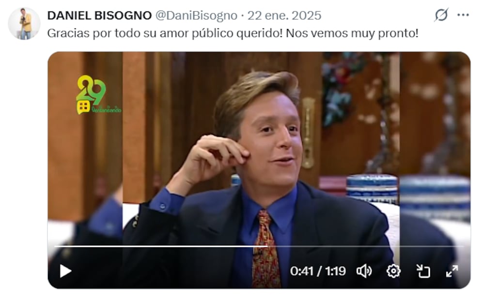 El último mensaje de Daniel Bisogno en X (@DaniBisogno)