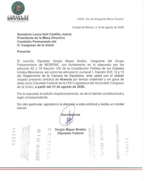 Comunicado Sergio Mayer (Vía: X)