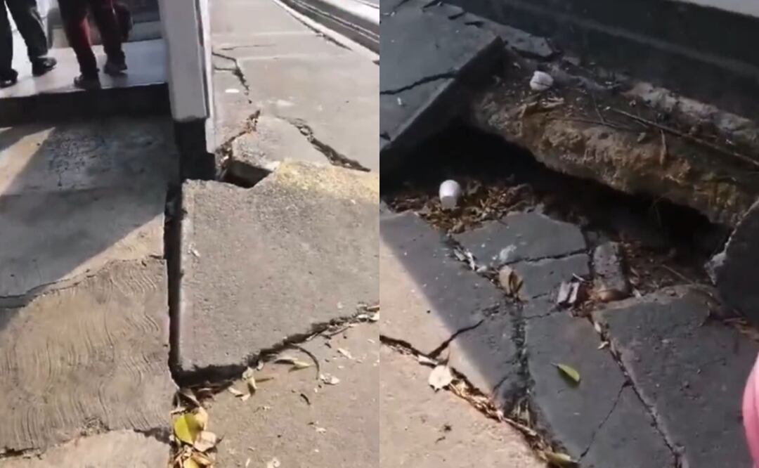 Chava da el mal paso y resulta lesionada, por las malas condiciones en acceso al MetroCDMX