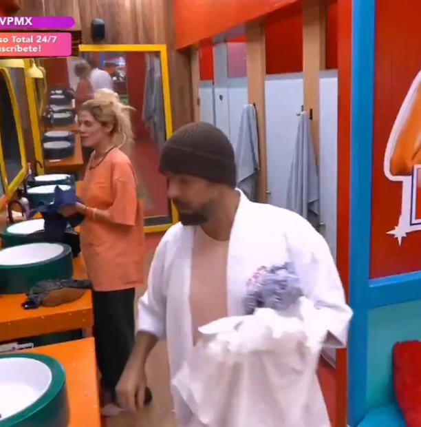 Natalia Alcocer y Pablo Montero después de supuesto beso (Vía: La Granja VIP)