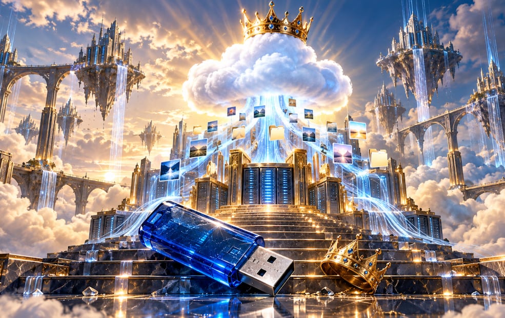 La nube destronó al USB (Foto: Creada con IA)