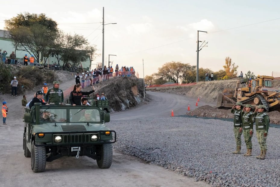 Foto: Cuartoscuro (Claudia Sheinbaum durante la supervición de la construcción del Tren México - Quéretaro )