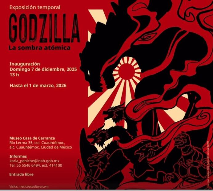 Foto: Redes sociales (Exposición 'Godzilla: La Sombra Atómica')