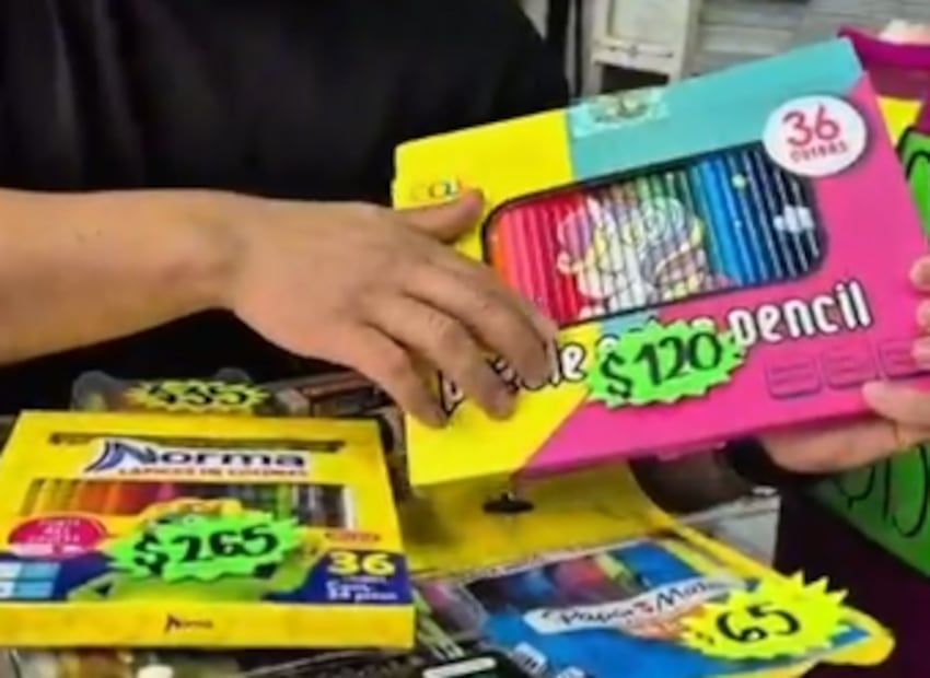 Comerciante en Mesones compara útiles escolares chinos vs marcas reconocidas (Foto: Captura de video)