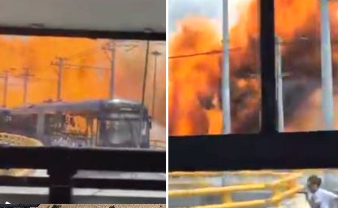 Foto: Redes sociales (VIDEO Pasajeros del Trolebús Elevado viven aterrador momento tras explosión de pipa en Puente de La Concordia)