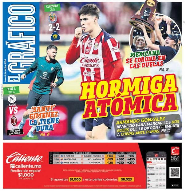 Portada El Gráfico | Lunes 6 de abril de 2026