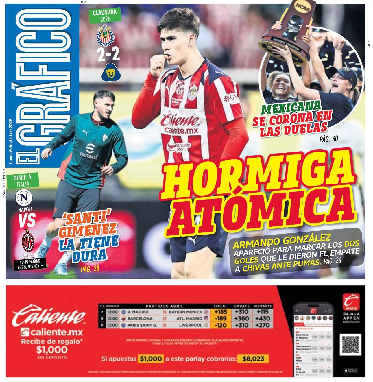 Portada El Gráfico | Lunes 6 de abril de 2026