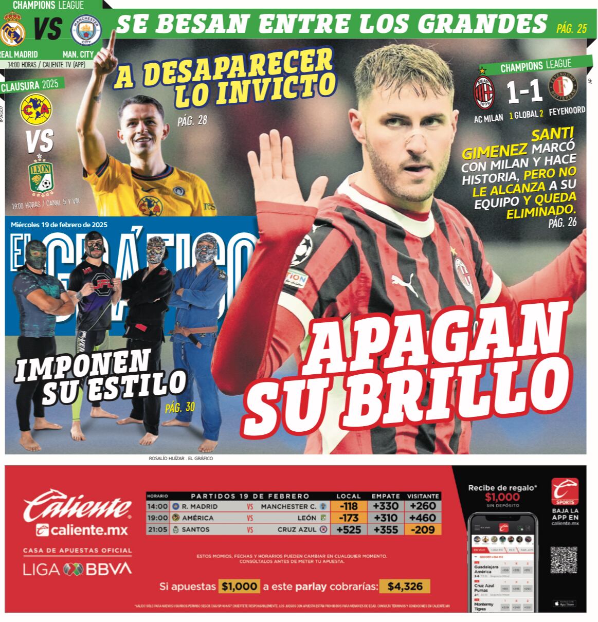 Portada El Gráfico | Miércoles 19 de febrero 2025