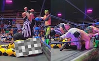 Luchador se desploma en el ring y su rival se detiene a ayudarlo