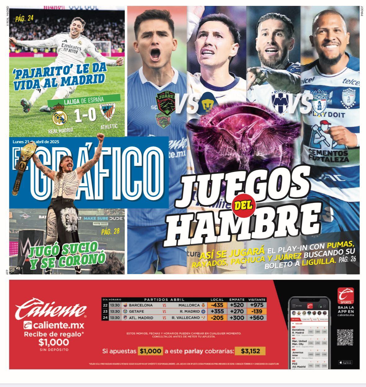 Portada El Gráfico Lunes 21 de Abril