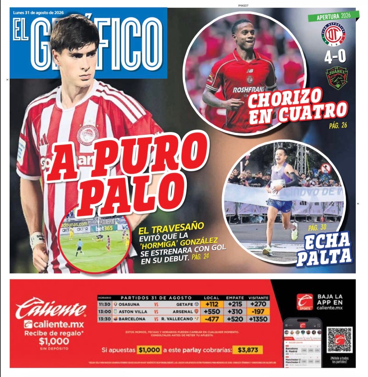 Portada El Gráfico | Lunes 31 de Agosto de 2026