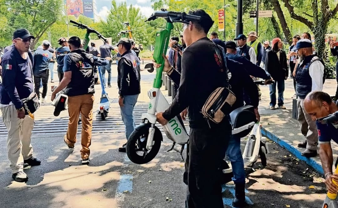 Realizan operativo para quitar scooters eléctricos de banquetas en la Cuauhtémoc. Foto: Especial
