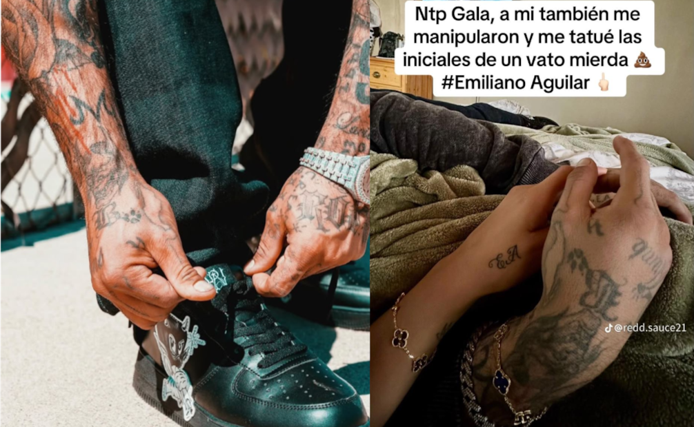 Comparación de la mano con foto subida por Jannet y una foto de Emiliano en 3035 (Vía: Redes)