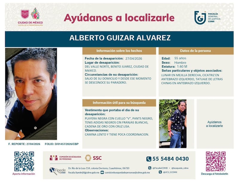 Imagen: Especiales (Ficha de búsqueda de Alberto)