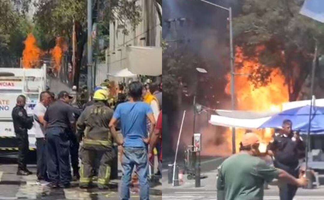 Tras explosión este jueves, se incendia camión que transportaba gas LP en CDMX