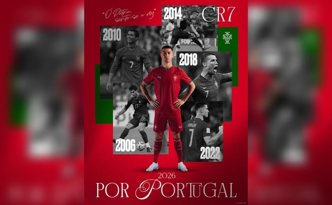 ¡Oficial! Cristiano Ronaldo jugará su sexto Mundial: Lista de Portugal para el Mundial 2026
Imagen: Instagram