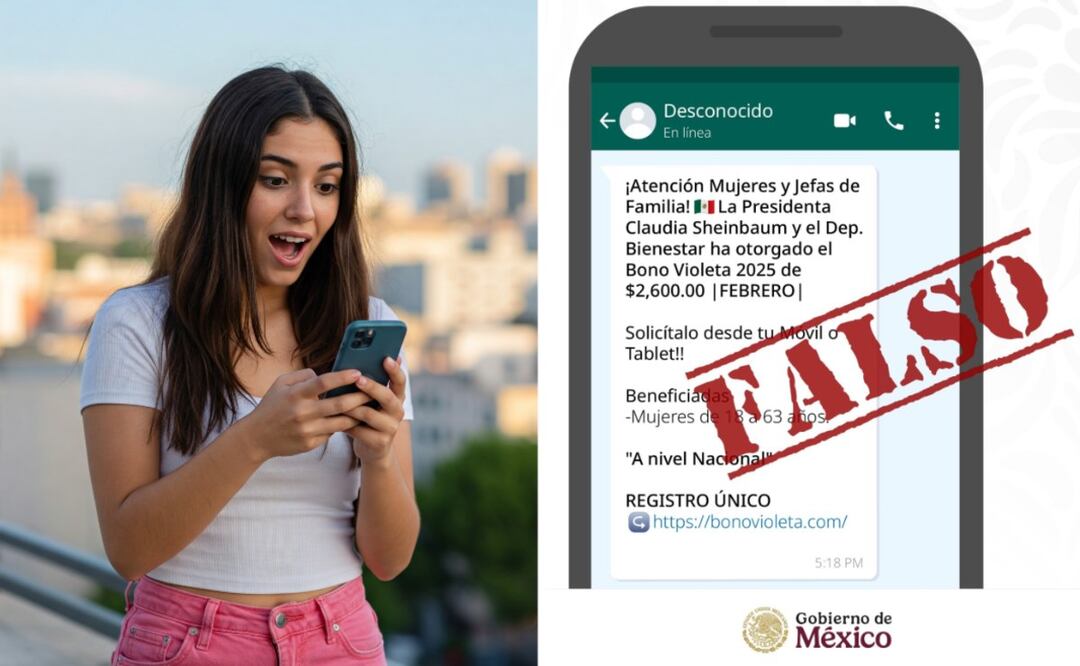 Imagen IA / Redes sociales (Apoyos del Bienestar FALSOS: Autoridades alertan sobre fraude en WhatsApp y su modus operandi)