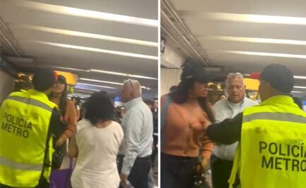 VIDEO: "Lady Cachetadas" golpea a policías por no abrirle paso en el Metro CDMX