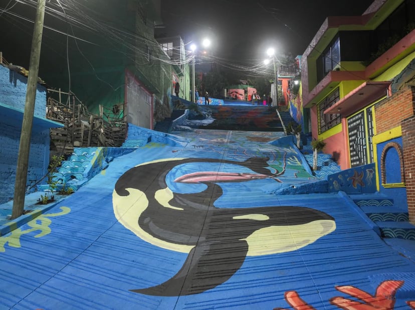Ecatepec pinta de colores la calle del miedo y le da vida con ballenas, sirenas y peces
Foto: Especial