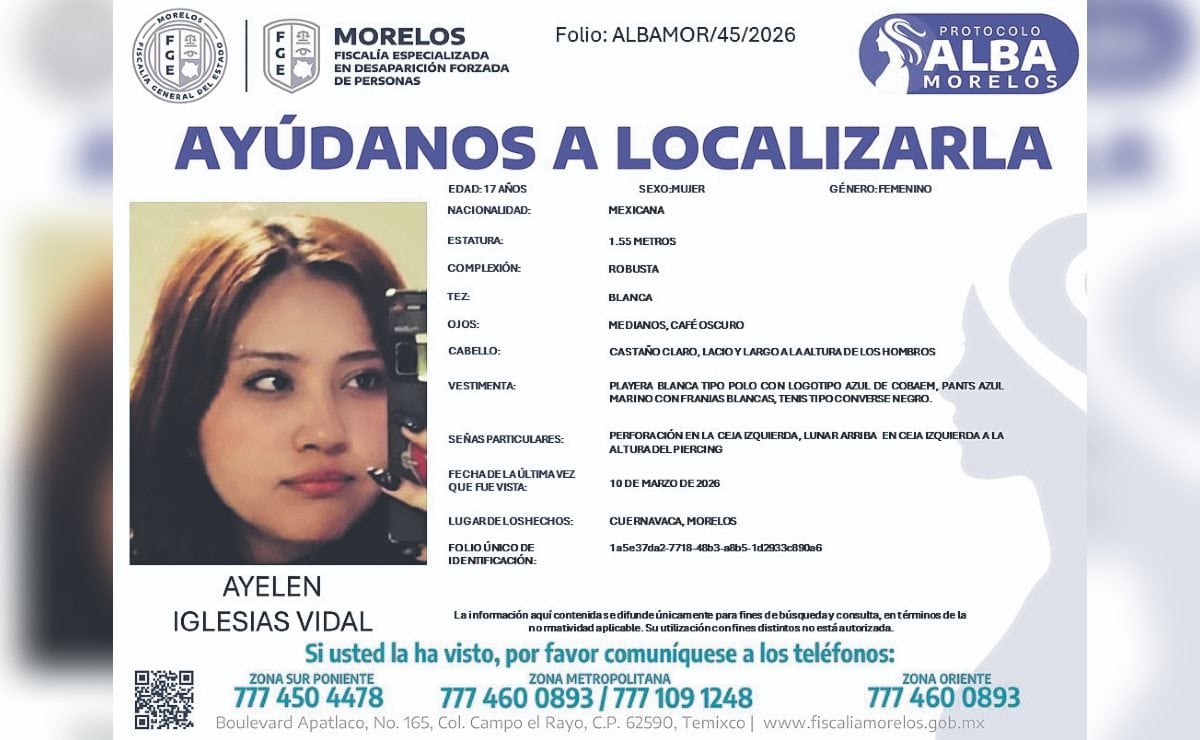 Crisis en Morelos: Desaparece Ayelen Iglesias y se suma a lista de estudiantes ausentes 