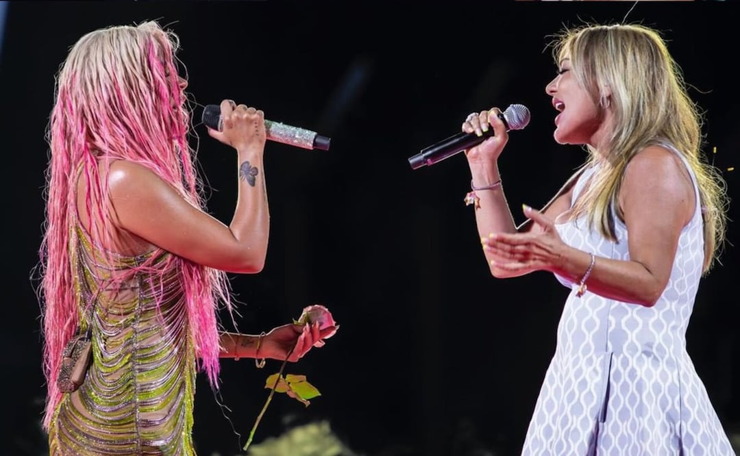 Amaia Montero de La Oreja de Van Gogh, reaparece en concierto con Karol G