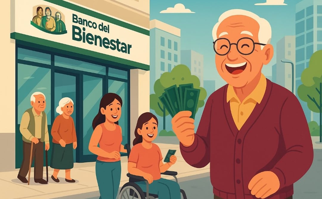 Pago de la Pensión del Bienestar en Septiembre. Foto: (IA)