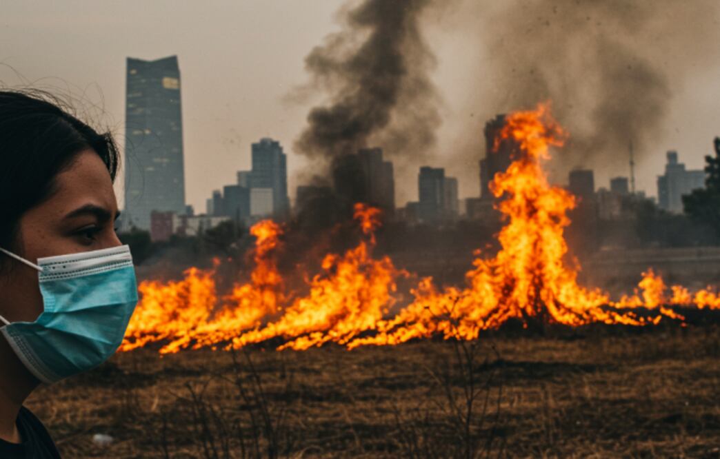 Olor a quemado en CDMX (Foto: Creada con IA)