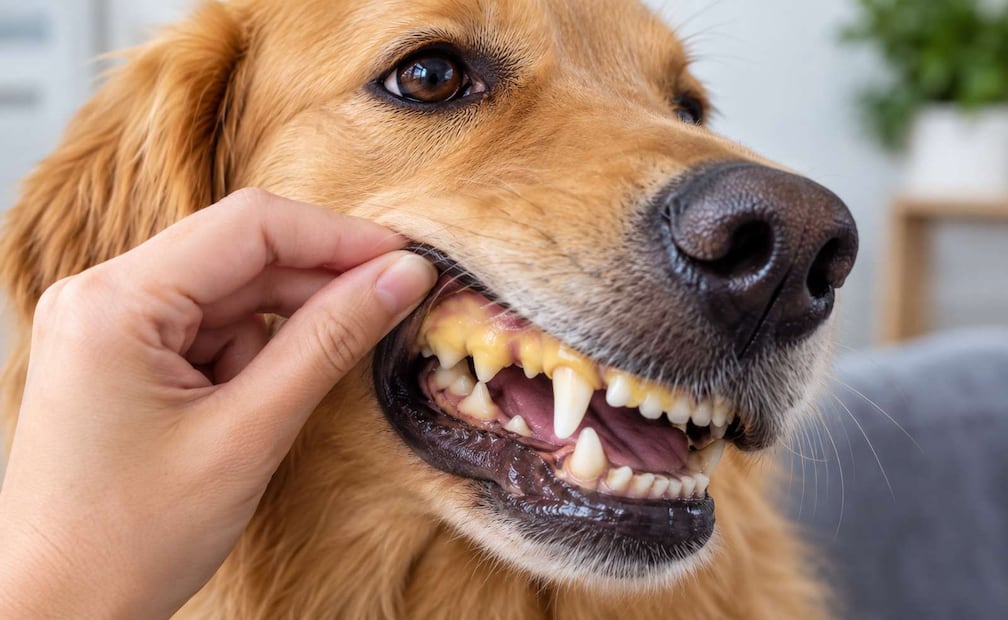 Significado del color de las encías de los perros. Foto: (IA)