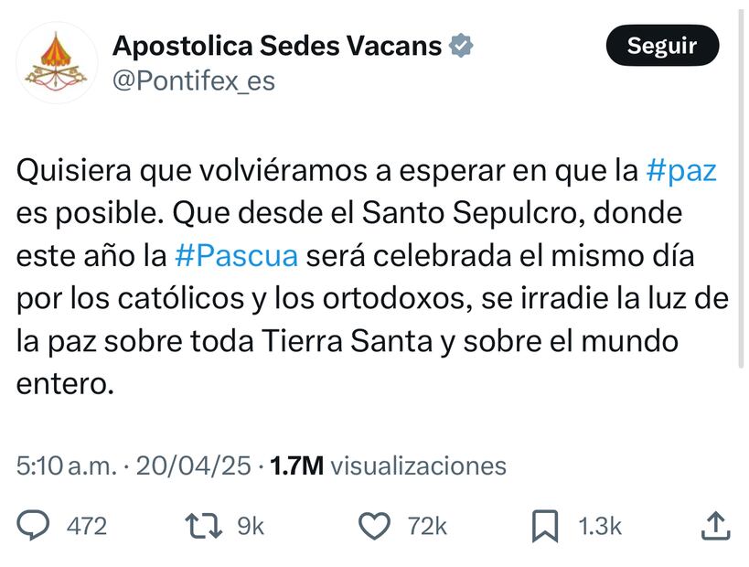 Papá Francisco: Su último mensaje de paz (Fotos: X)