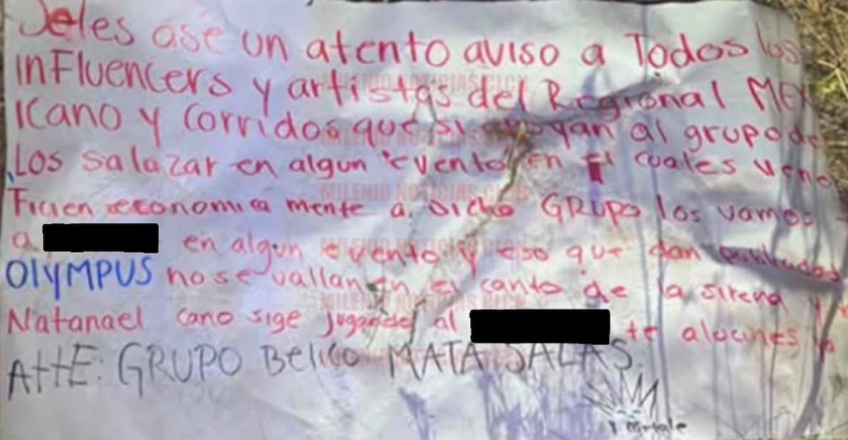 Manta con mensaje (Vía: X)
