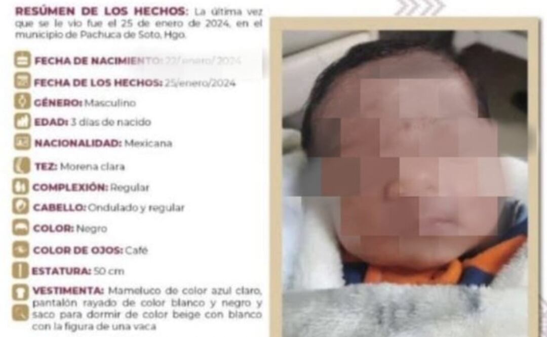 Fue localizado el bebé robado en Hidalgo