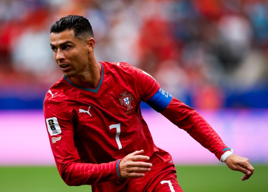 Cristiano Ronaldo en el encuentro contra Uzbeksitán (FOTO: @Cristiano)