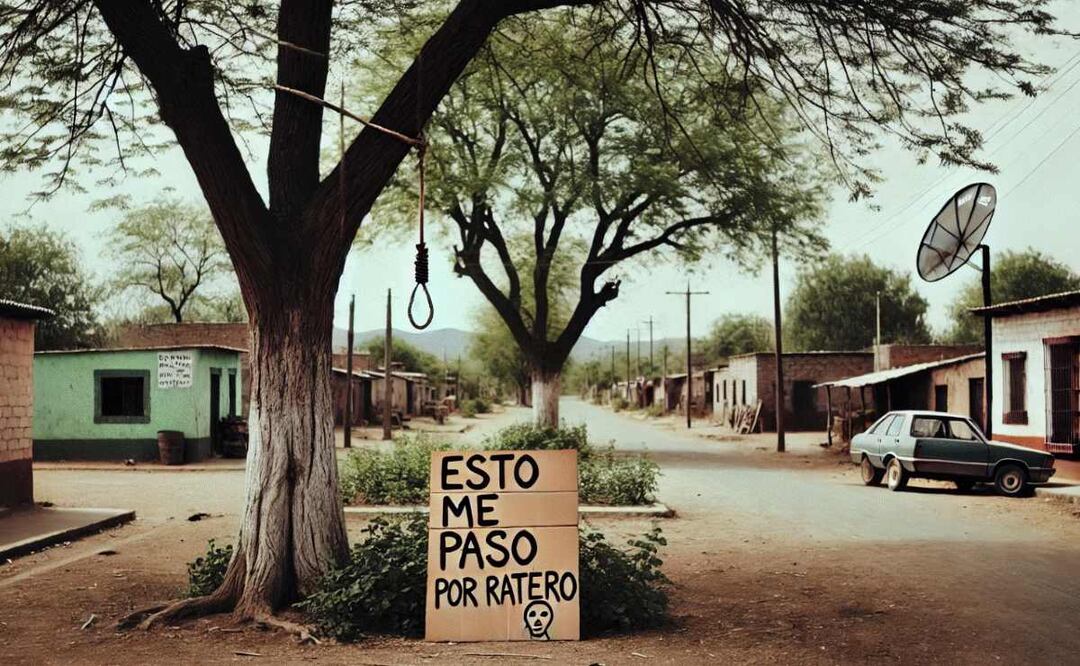 Someten a ladrón en Tizayuca. Foto: (IA)