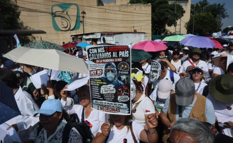 Trabajadores del IMSS convocan a nueva megamarcha para este miércoles: Horario y zonas afectadas