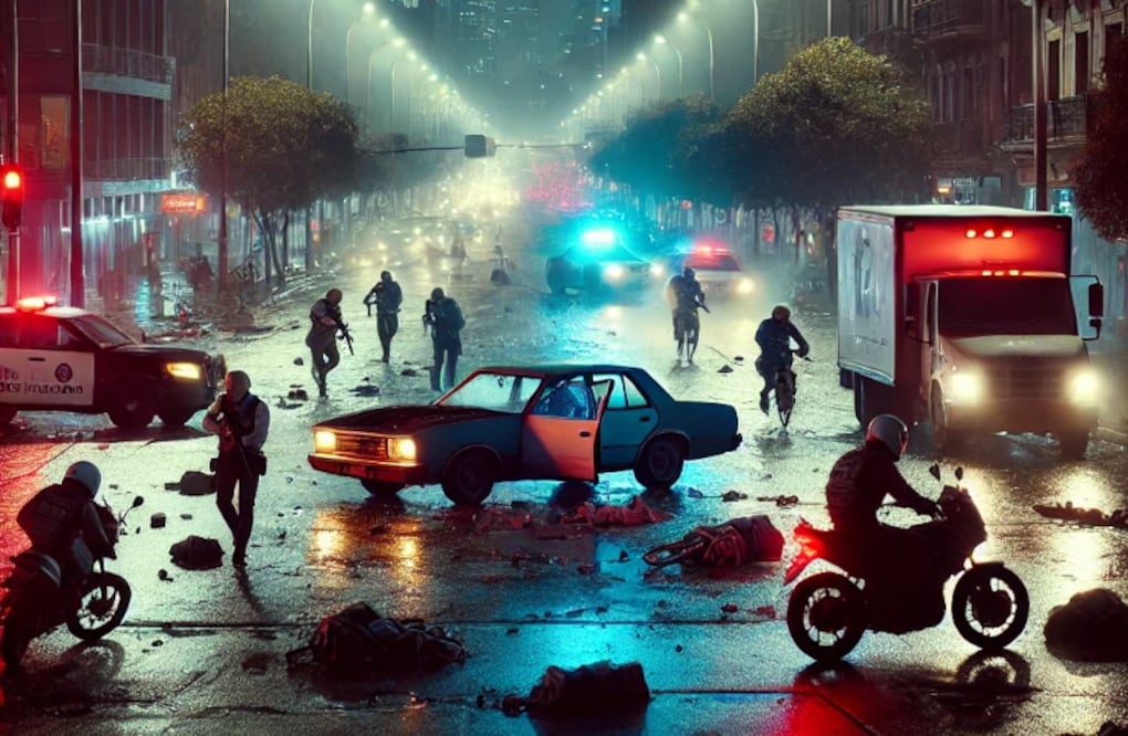 Noche violenta en la CDMX (Foto: Creada con IA)