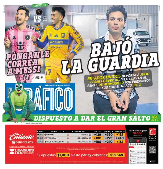 Imagen: Staff el Gráfico (Portada El Gráfico | Miércoles 20 de agosto 2025)