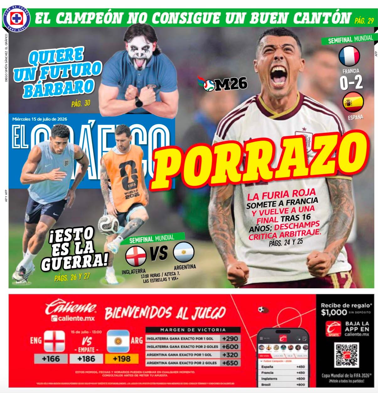 Portada El Gráfico | Miércoles 15 de Julio de 2026