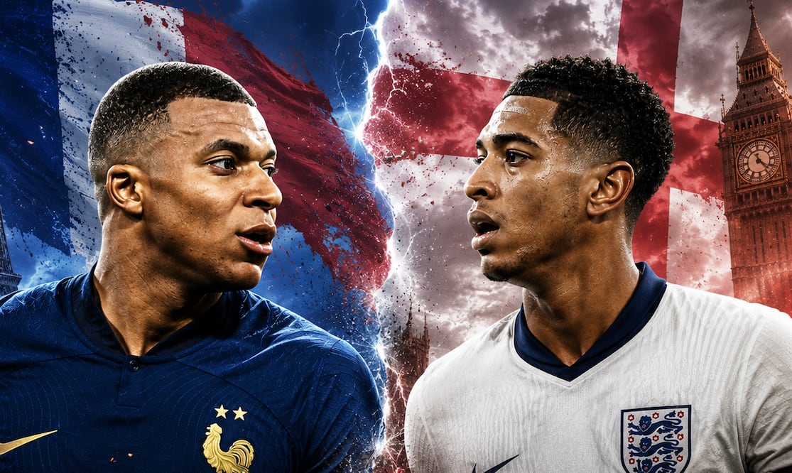 Mbappé vs Bellingham (Imagen hecha con IA)