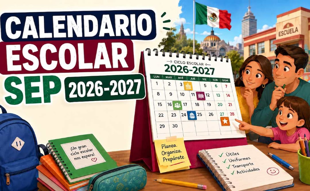 calendario oficial para el ciclo escolar 2026 - 2027. Foto: (IA)