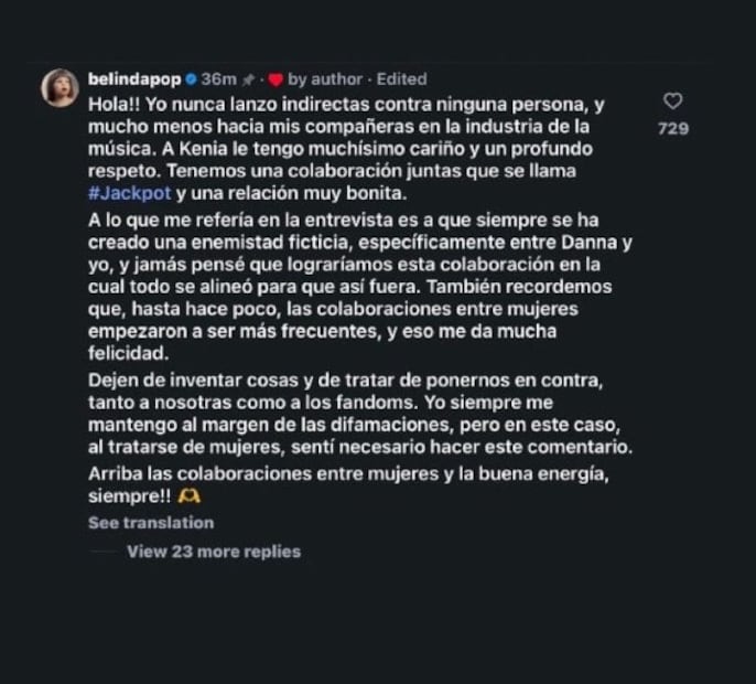 Belinda estalla y dice sus verdades sobre Kenia Os ¿Es verdad que están peleadas?. Foto: (Redes Sociales)