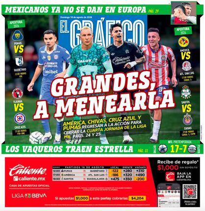 Portada El Gráfico | Domingo 16 de Agosto de 2026