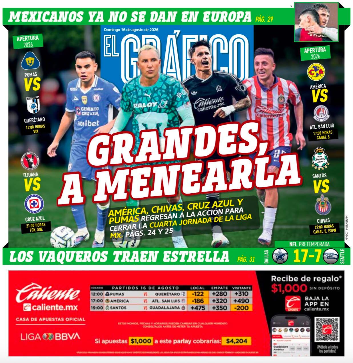 Portada El Gráfico | Domingo 16 de Agosto de 2026