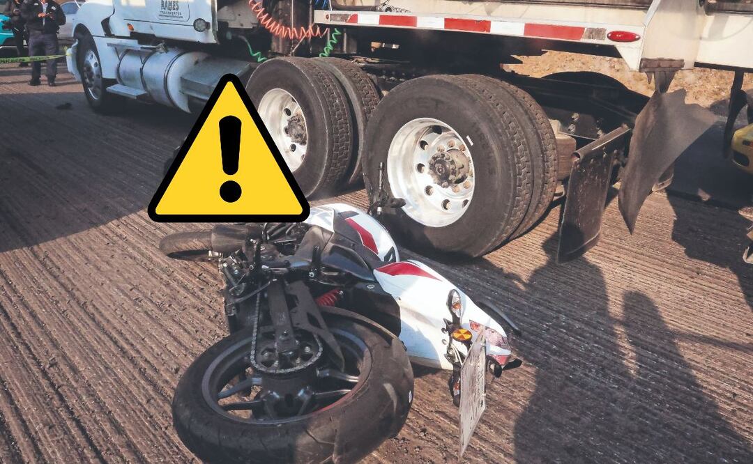 Motociclista muerto en la México-Pachuca. Foto: (Luis Camacho. El Gráfico)